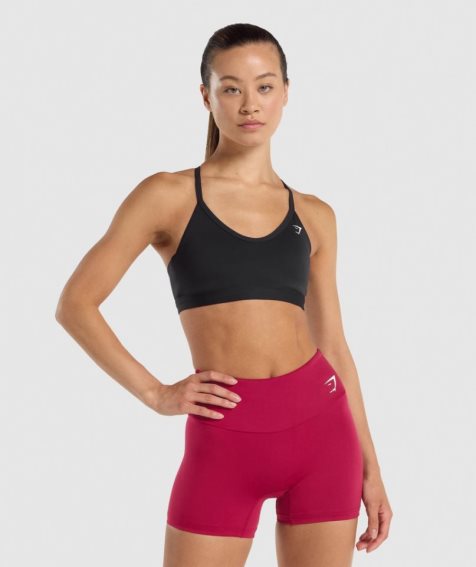 Women's Gymshark V Neck Sports Bra Black | NZ 1ERYWN